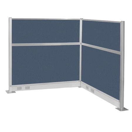 Versare Pre-Configured Hush Panel Electric Cubicle (L Shape) 6' x 6' Ocean Fabric 1859420